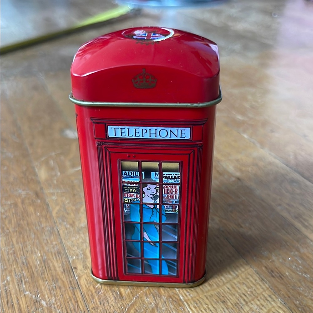 Red Telephone Booth Tea Tin from England - Picture 5 of 8